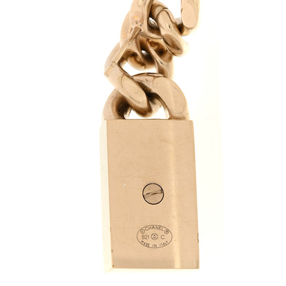 Chanel Crystal Dog Tag Charm Earrings Gold 4 of 5
