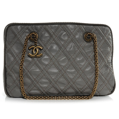 Chanel Calfskin Quilted Stitch Triptych Tote Grey 1 of 8