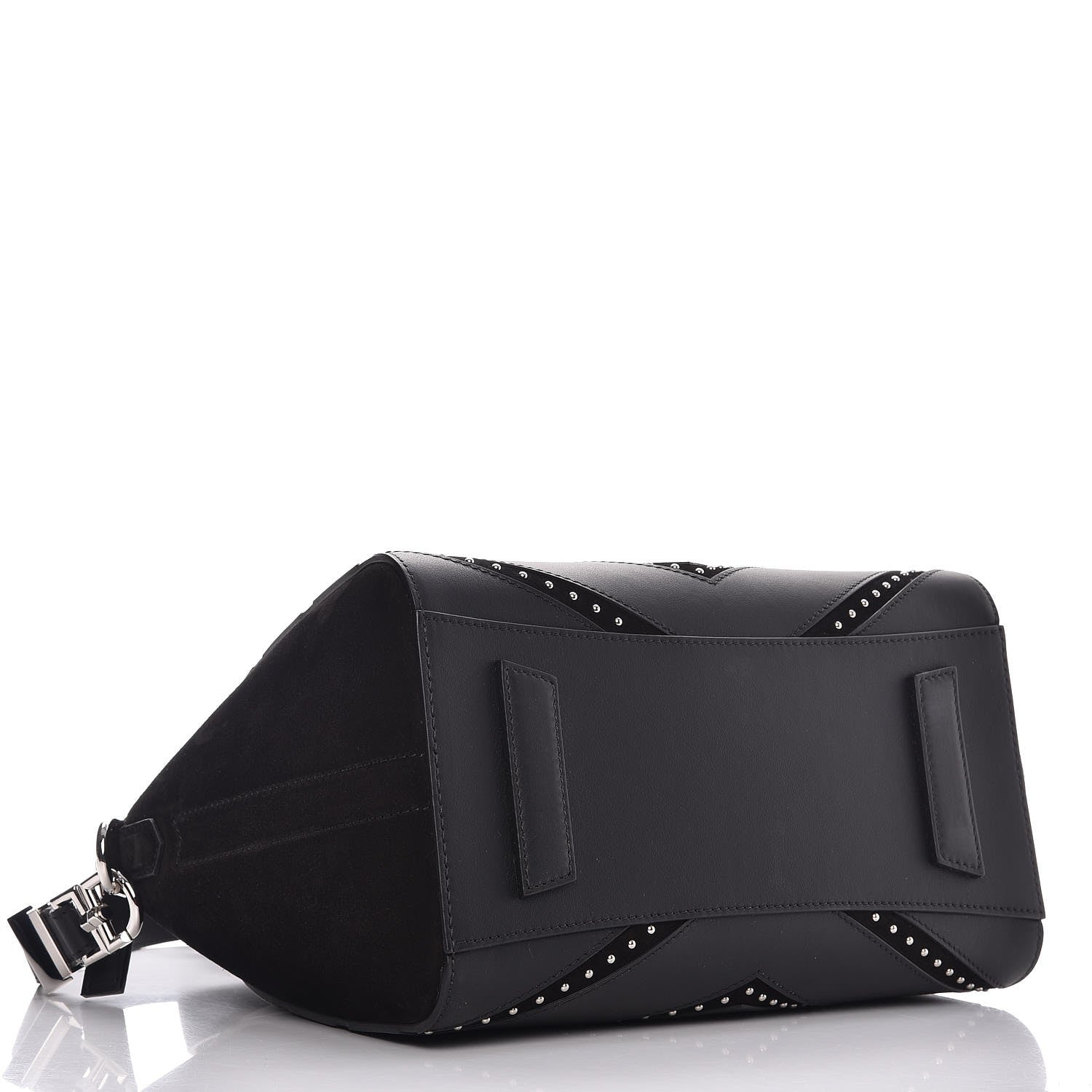 Givenchy Calfskin Suede Small Studded Chevron Antigona Black 5 of 11