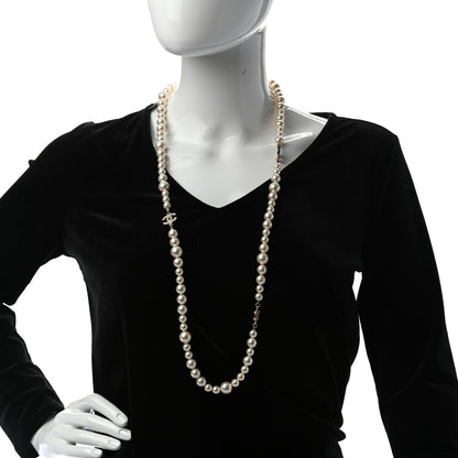 Chanel Graduated Pearl CC Long Necklace Gold 2 of 5