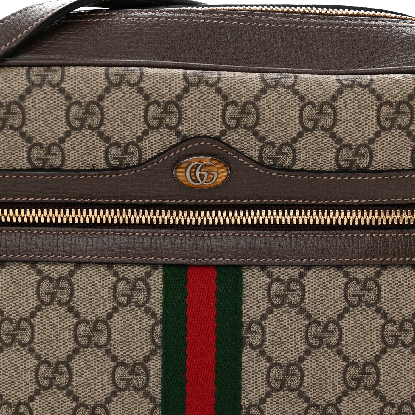 GG Supreme Monogram Web Small Ophidia Shoulder Bag Brown