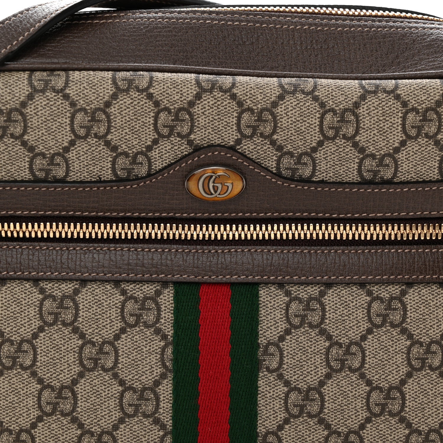 Gucci GG Supreme Monogram Web Small Ophidia Shoulder Bag Brown 8 of 12