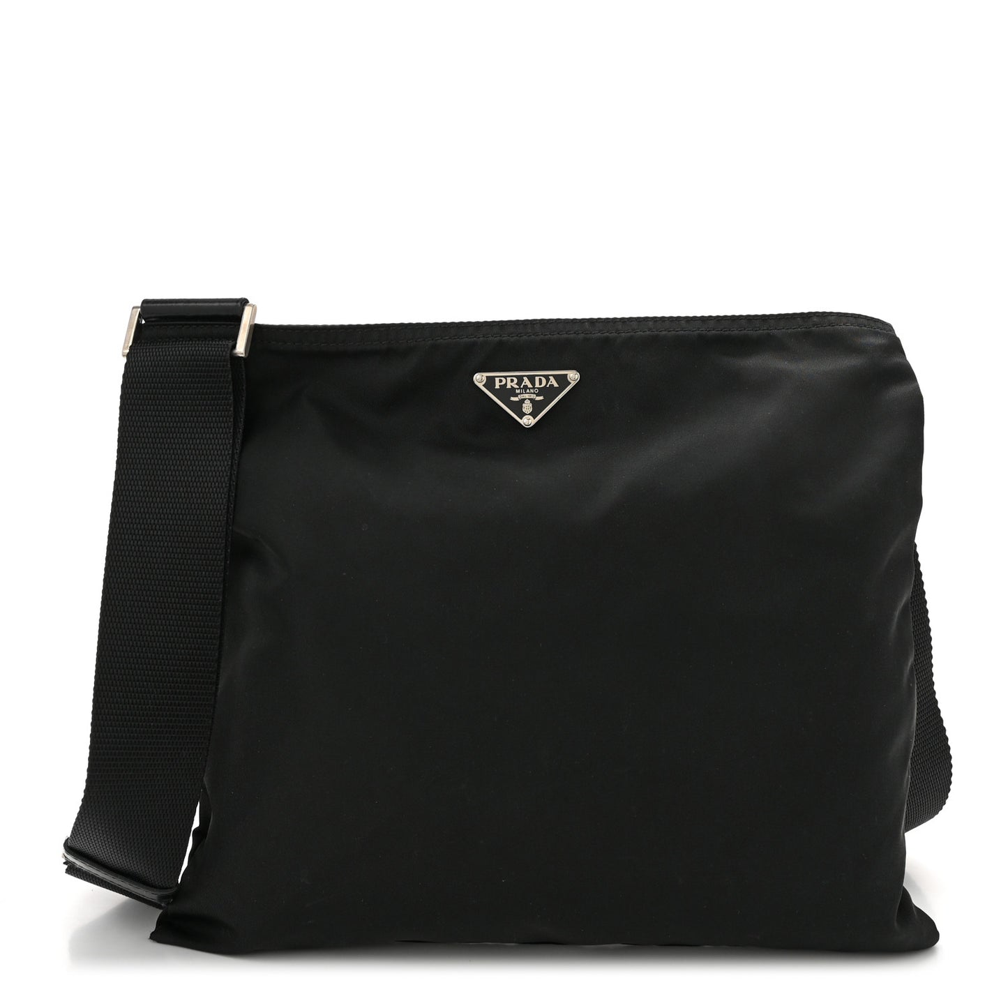 Nylon Vela Flat Messenger Bag Black