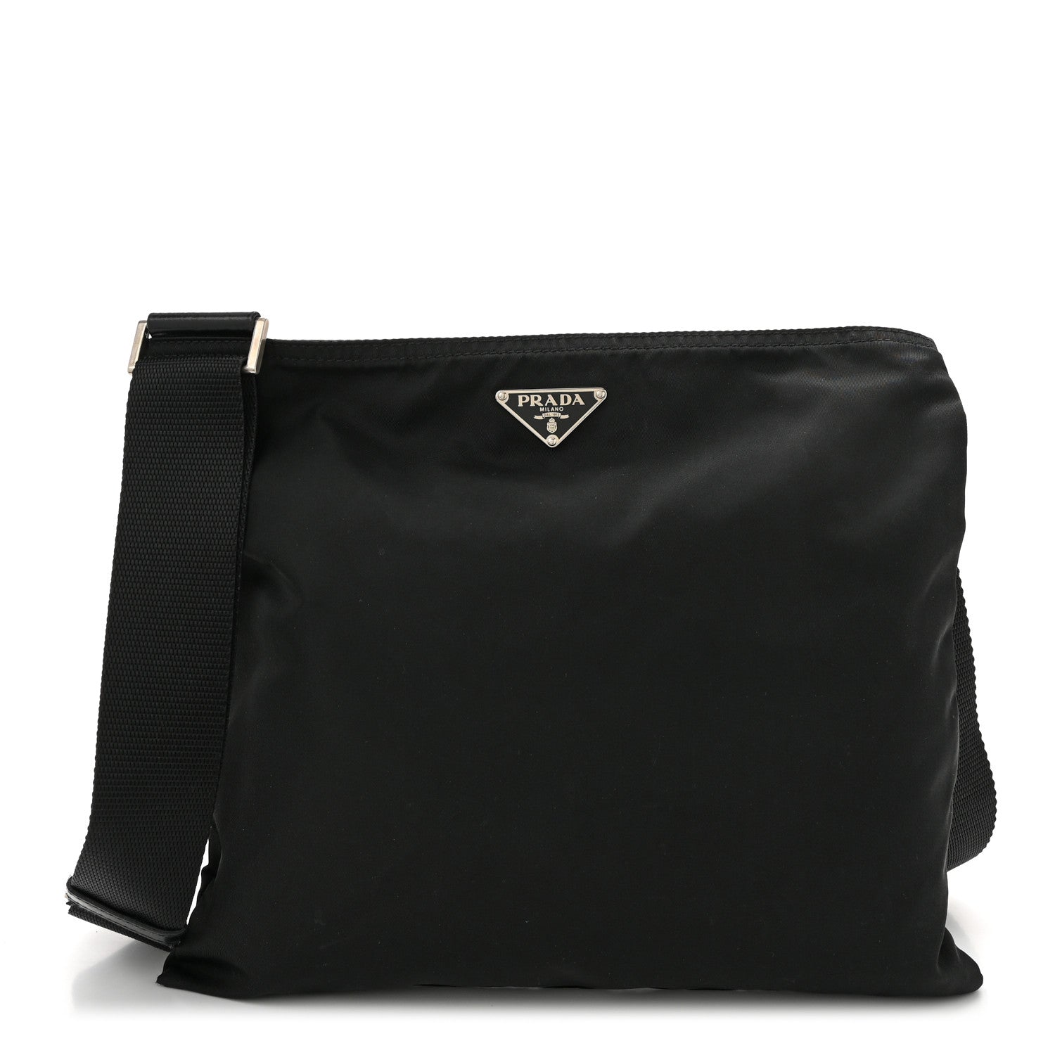 Prada Nylon Vela Flat Messenger Bag Black 1 of 11