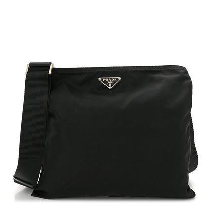 Prada Nylon Vela Flat Messenger Bag Black 1 of 11