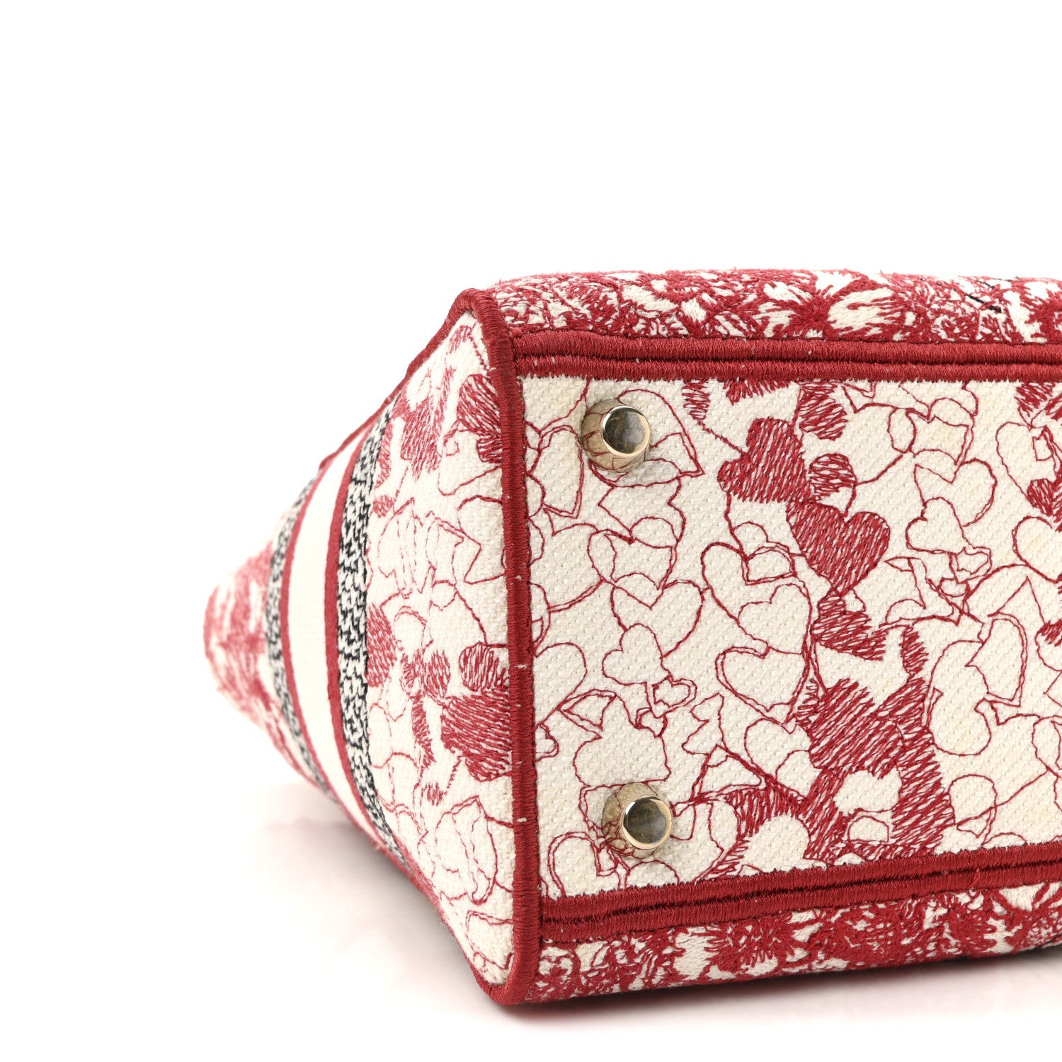Christian Dior Canvas Embroidered Medium Dioramour D-Royaume Lady D-Lite Red Multicolor 8 of 9