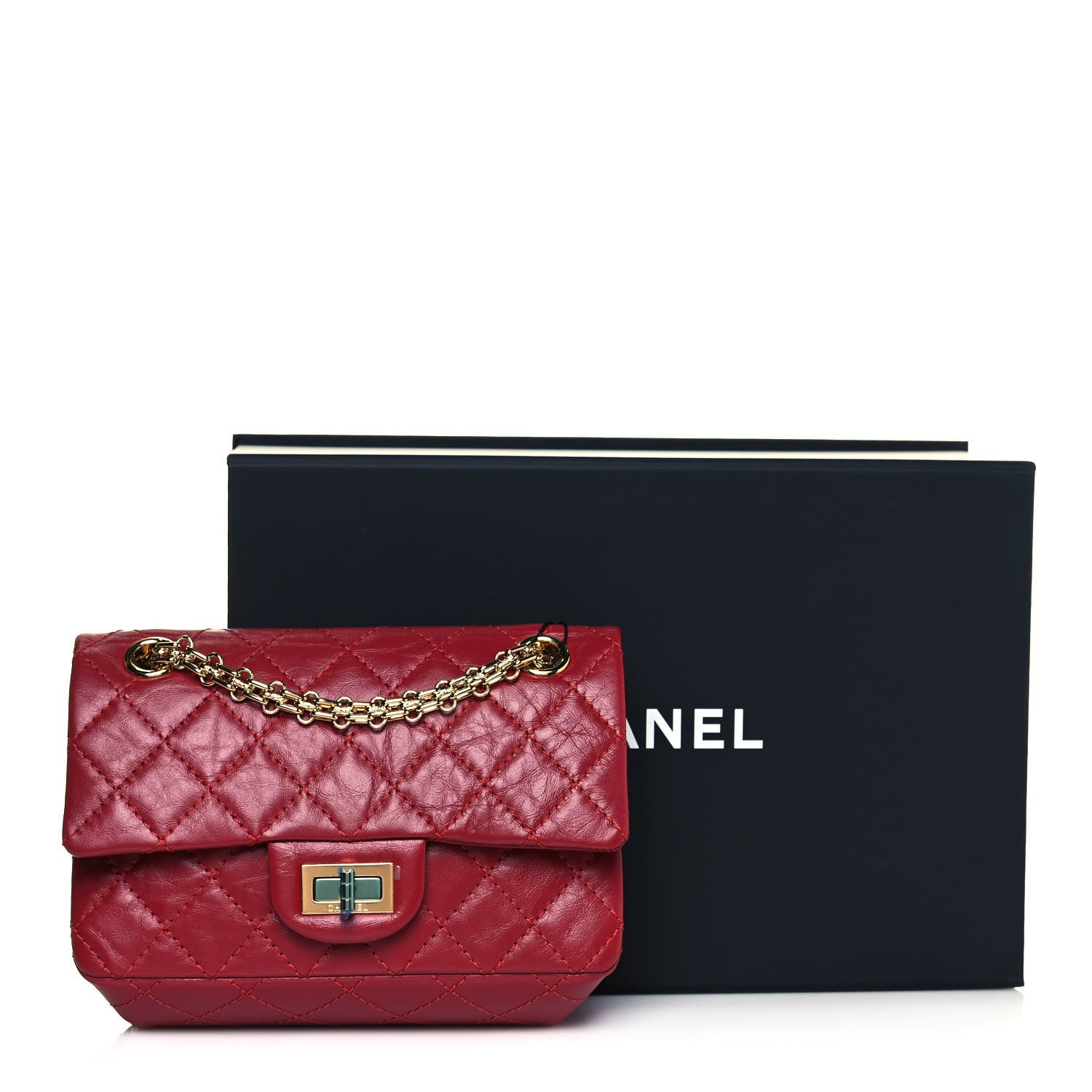 Chanel Aged Calfskin Quilted 2.55 Reissue Mini Flap Red 15 of 15