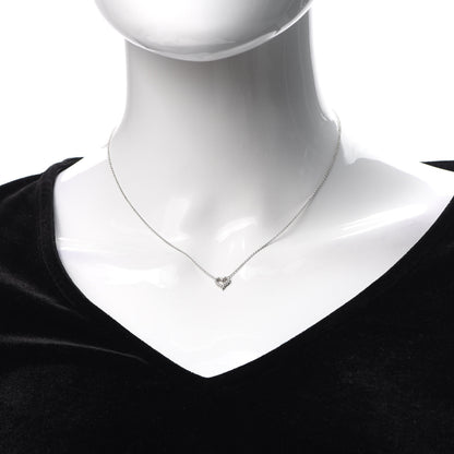 Tiffany Platinum Diamond Extra Mini Heart Pendant Necklace 2 of 6
