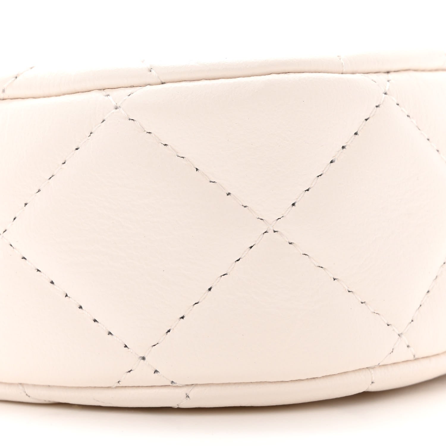 Chanel Crumpled Calfskin Quilted Braided CC Small Hobo White 9 of 12