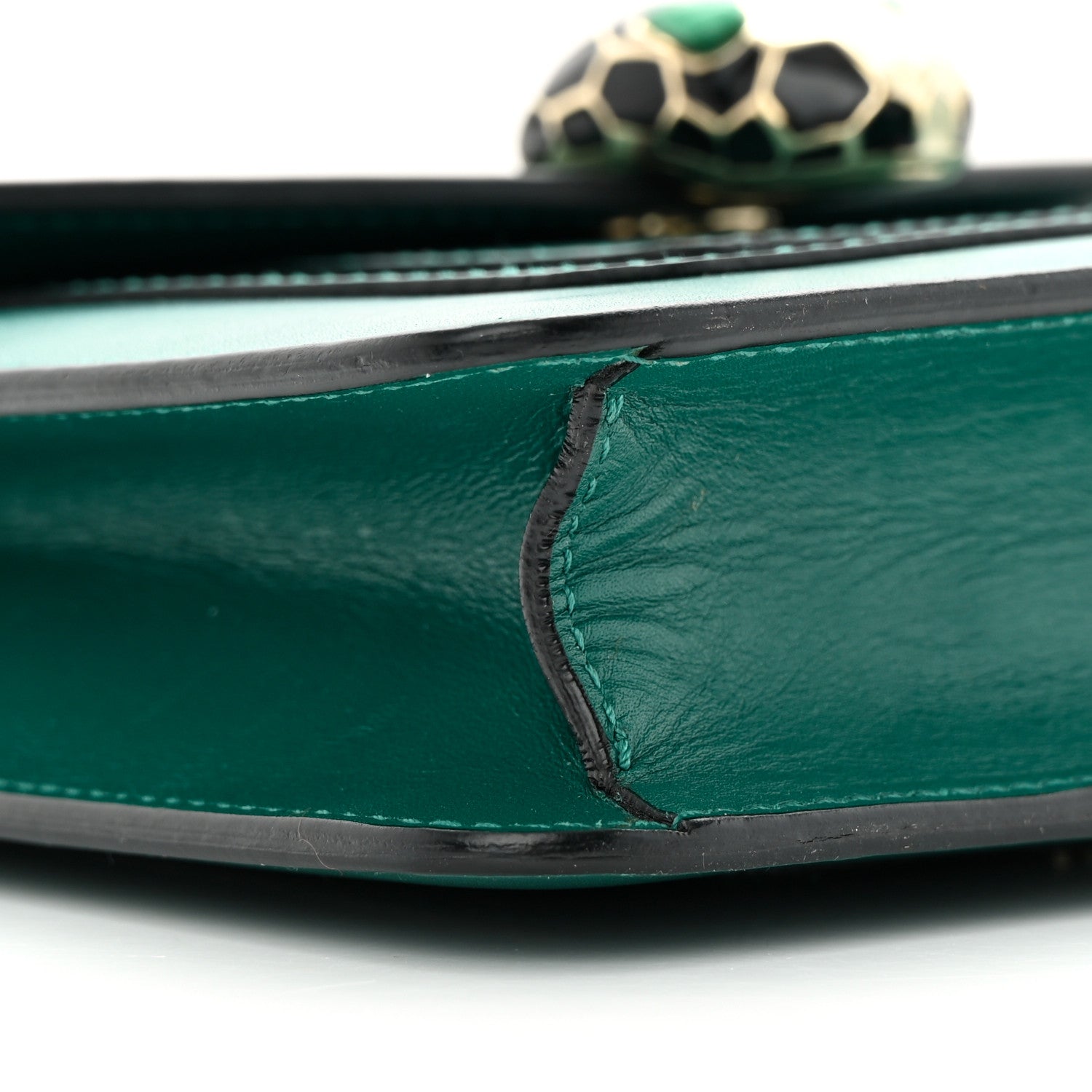 Bulgari Calfskin Small Serpenti Forever Snake Strap Crossbody Bag Emerald Green 9 of 17