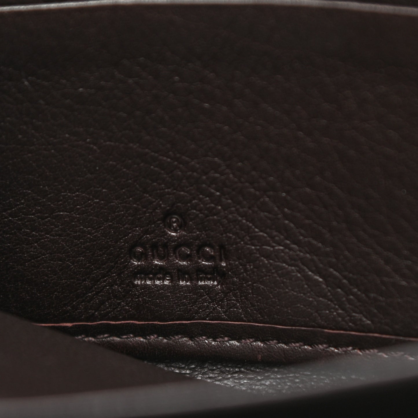 Guccissima Margaux Calfskin Metal Bar Zip Around Wallet Chocolate