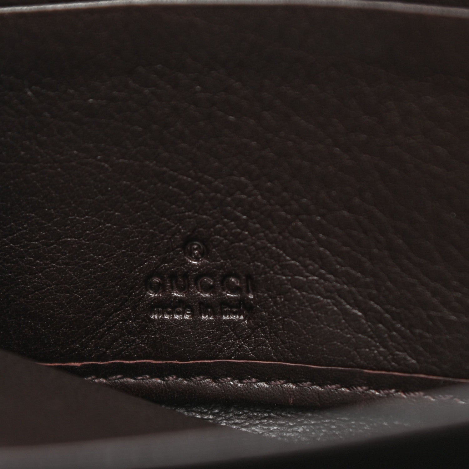 Gucci Guccissima Margaux Calfskin Metal Bar Zip Around Wallet Chocolate 6 of 10