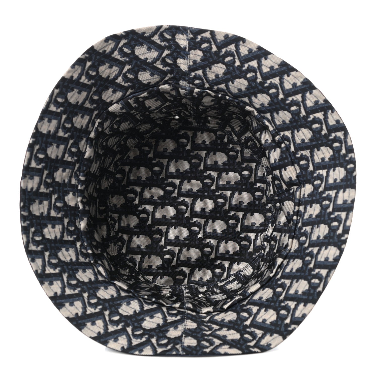 Christian Dior Oblique Reversible Teddy-D Brim Bucket Hat 56 Blue 9 of 10