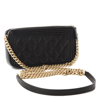 Chanel Caviar Quilted Small Boy Clutch With Chain Black 3 of 12