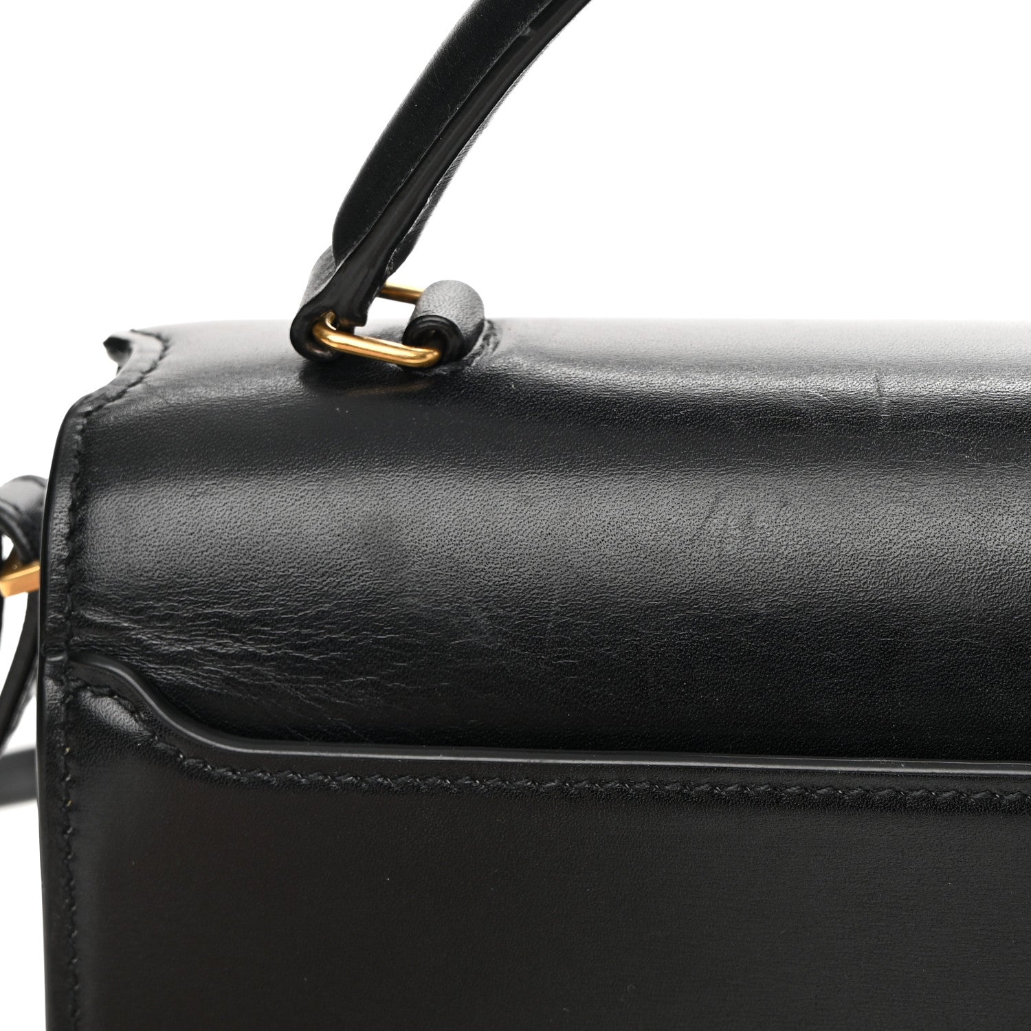 Saint Laurent Smooth Calfskin Medium Classic Monogram Cassandra Top Handle Black Rouge Legion 17 of 19