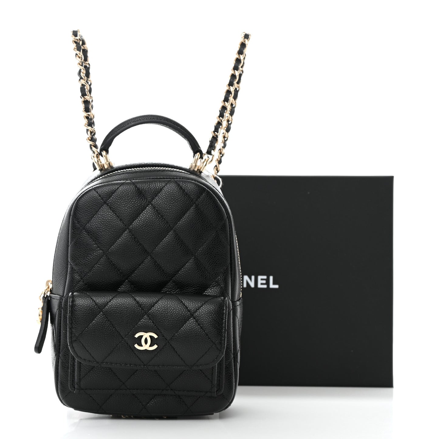 Caviar Quilted CC Mini Classic Backpack Black