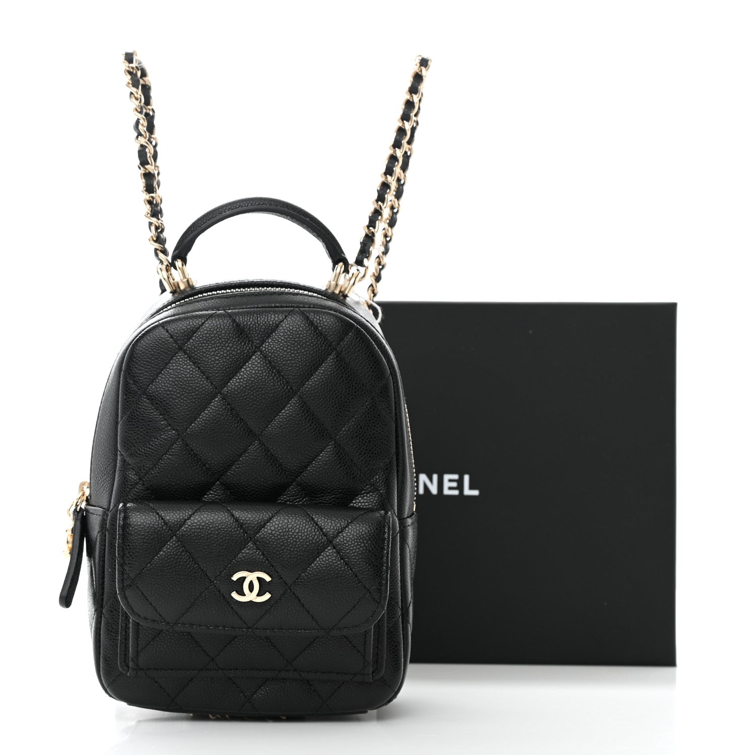 Chanel Caviar Quilted CC Mini Classic Backpack Black 10 of 10