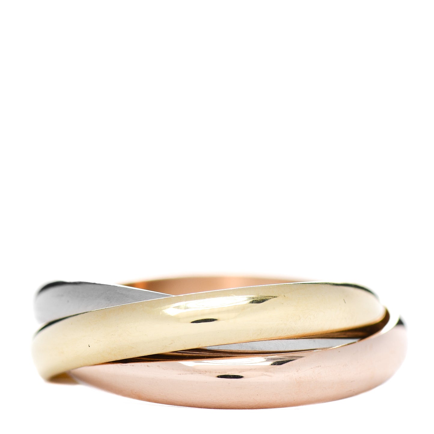 18K Pink Yellow White Gold Classic Trinity Ring 59 8.75