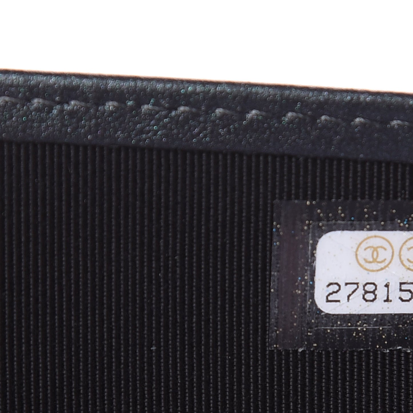 Iridescent Caviar Quilted Large Zip Around Organizer Wallet Black