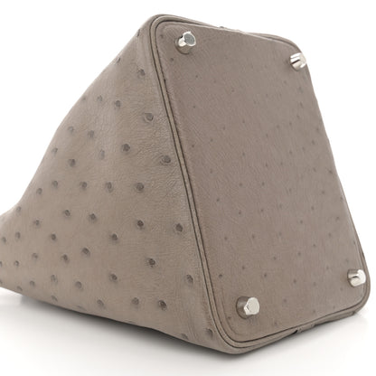 Hermes Ostrich Picotin Lock 18 Gris Tourterelle 9 of 13