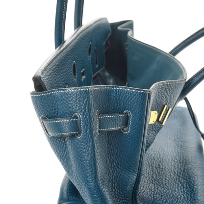 Hermes Taurillon Clemence Birkin 35 Bleu Thalassa 43 of 56
