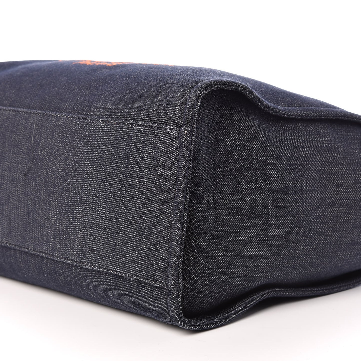 Denim Large Deauville Tote Blue Orange