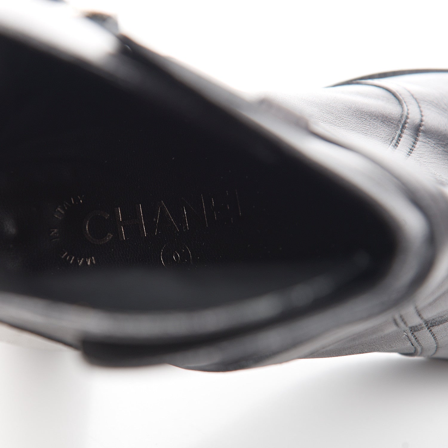 Chanel Lambskin CC Buckle Short Boots 39.5 Black 8 of 9