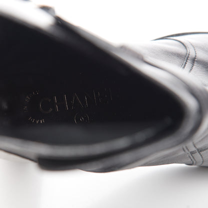 Chanel Lambskin CC Buckle Short Boots 39.5 Black 8 of 9