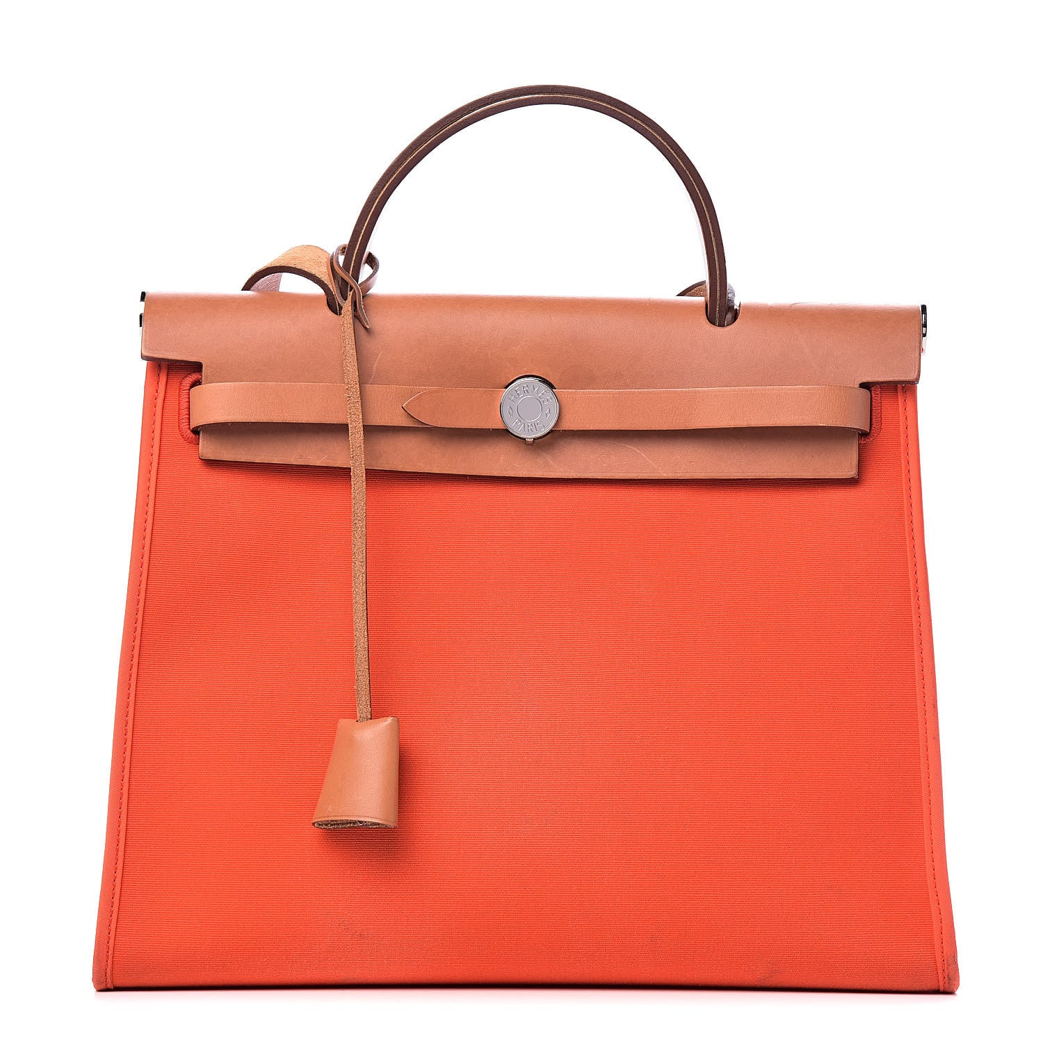 Hermes Vache Hunter Toile Herbag Zip 31 PM Capucine Fauve 3 of 24