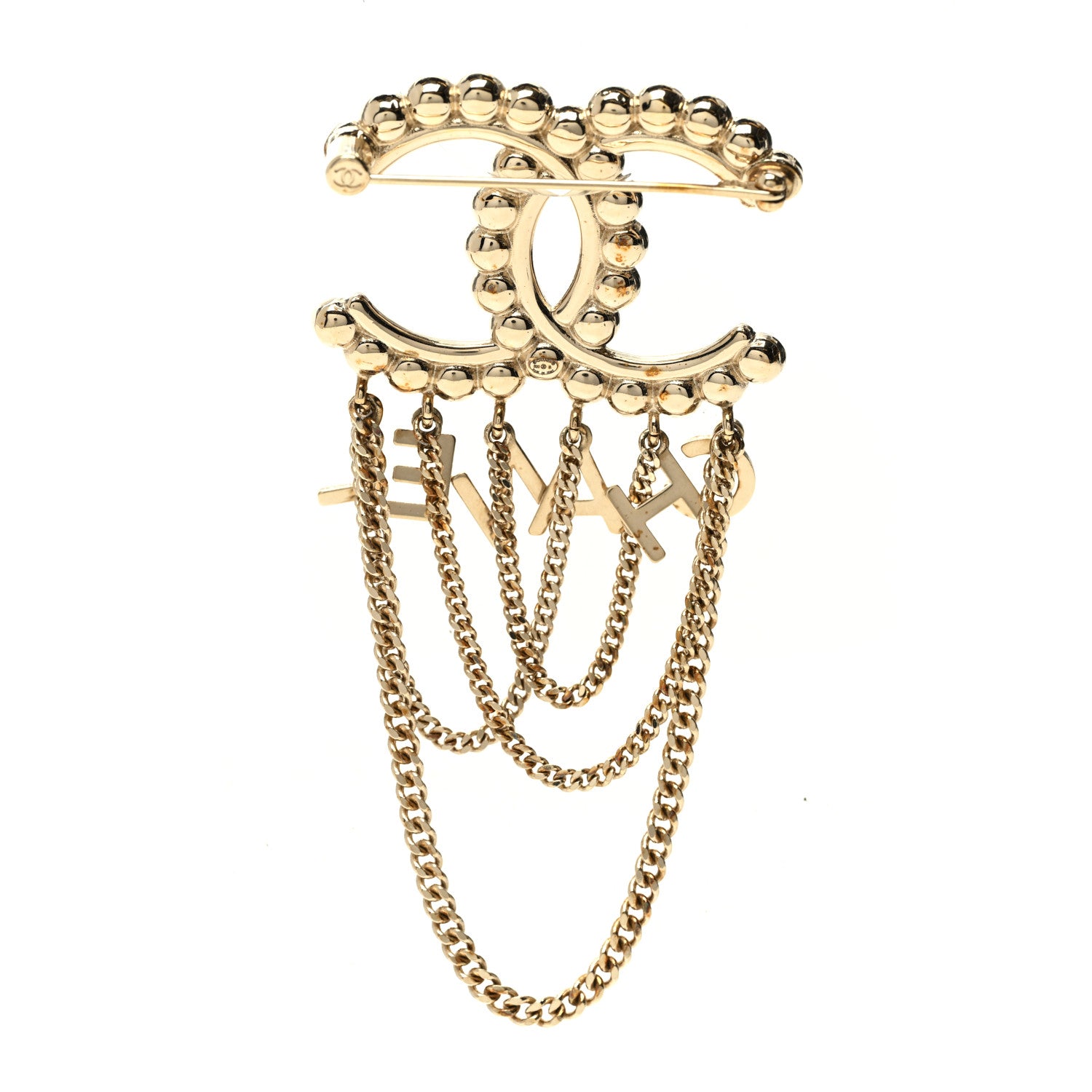 Chanel Metal Crystal Bow-tiful CC Chain Brooch Gold 3 of 5