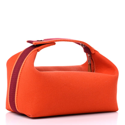 Hermes Canvas Small Bride-A-Brac Pouch Orange Burgundy 4 of 9