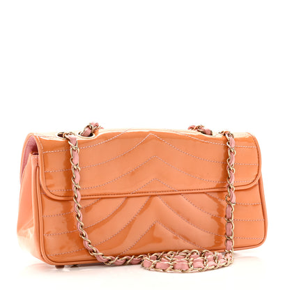 Chanel Patent Calfskin Scallop Quilted Single Flap Pink 3 of 10
