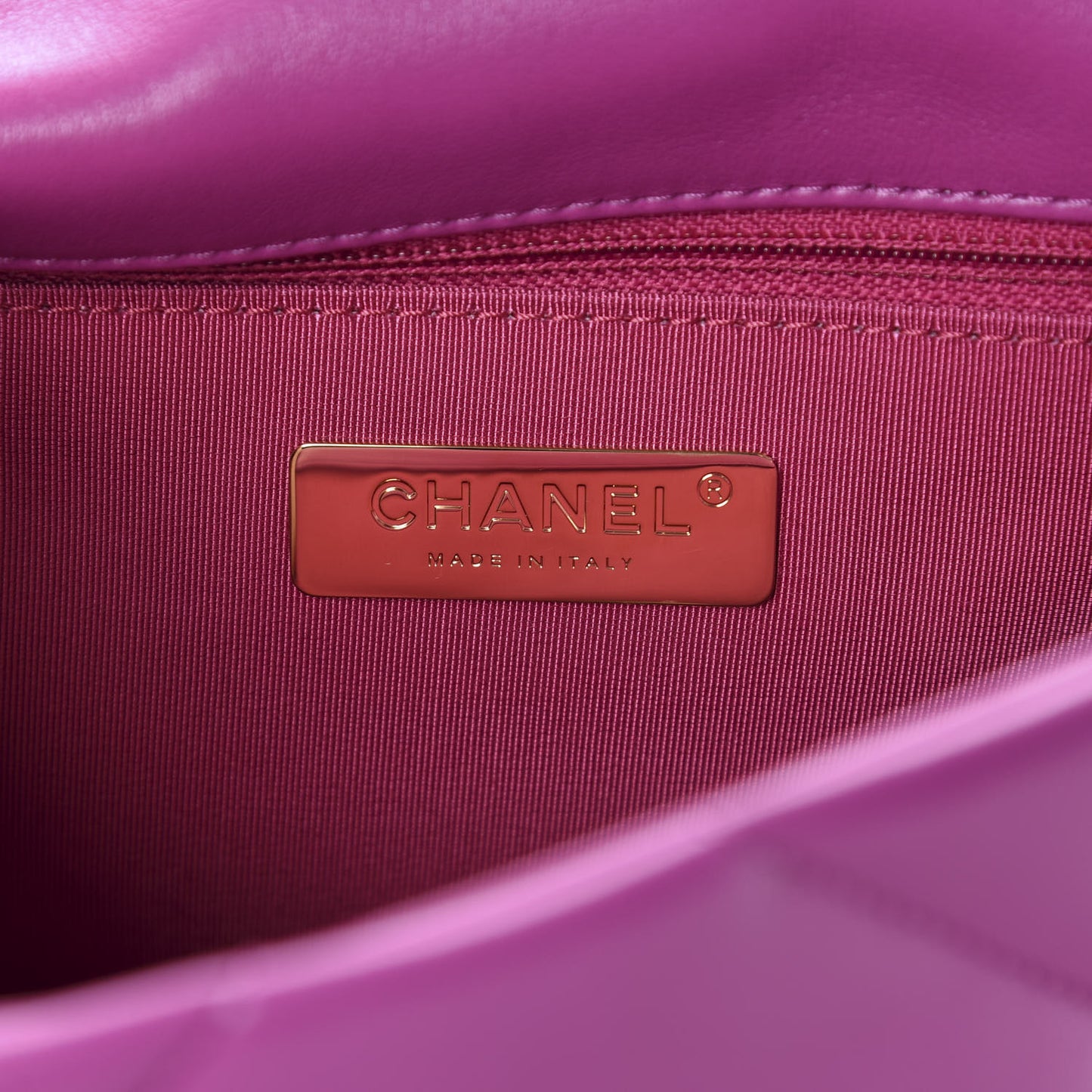 Lambskin Quilted Medium 19 Flap Purple