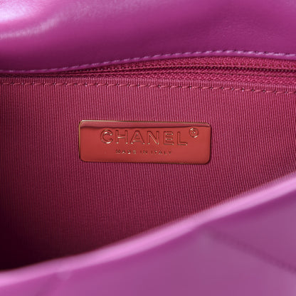 Chanel Lambskin Quilted Medium 19 Flap Purple 7 of 9