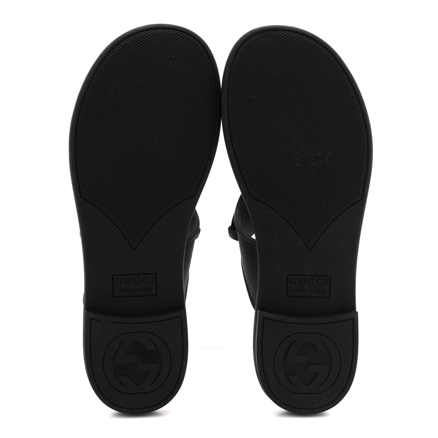 Gucci Rubber Womens Horsebit Thong Sandals 38 Black 6 of 9