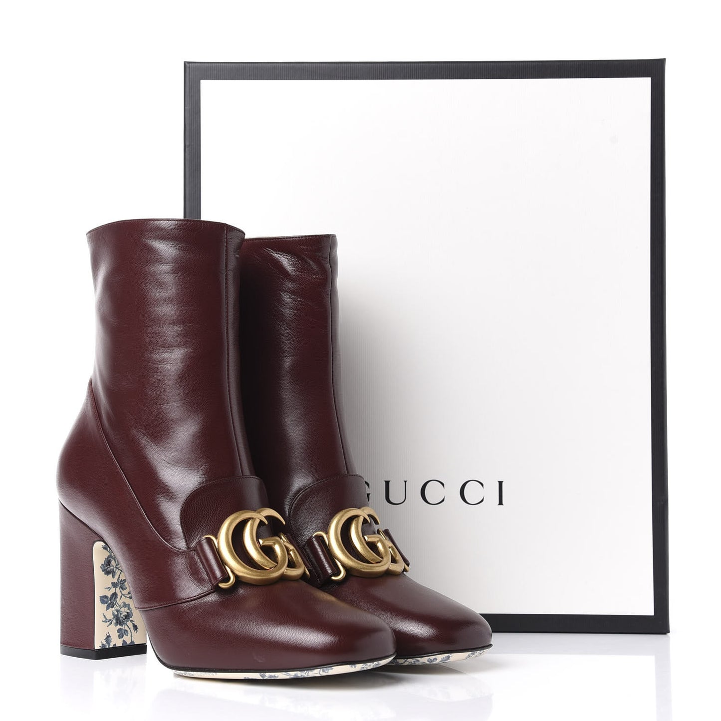 Malaga Kid GG Victoire 95mm Ankle Boots 38.5 Vintage Bordeaux