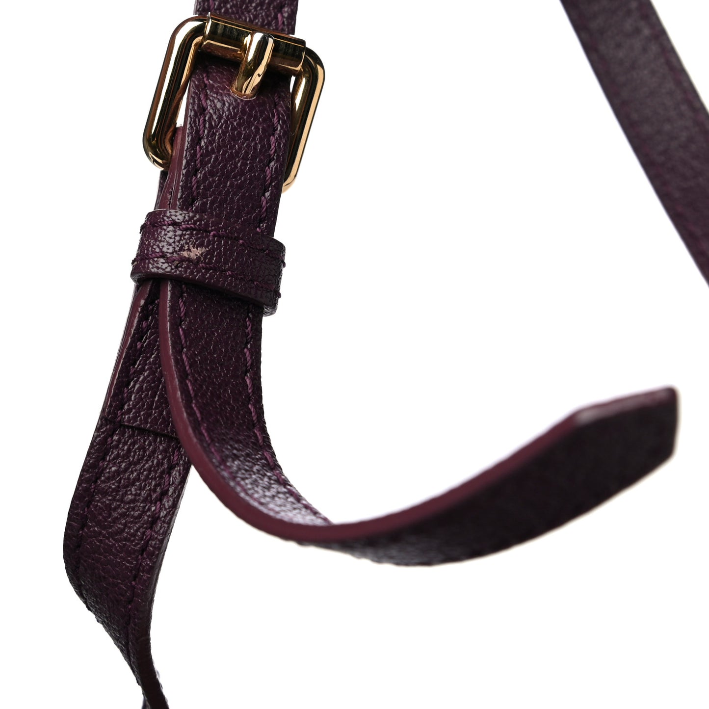 Grainy Calfskin Small Pilgrim Bowling Bag Plum