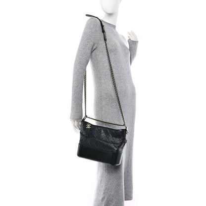 Chanel Aged Calfskin Quilted Medium Gabrielle Hobo Black 2 of 11