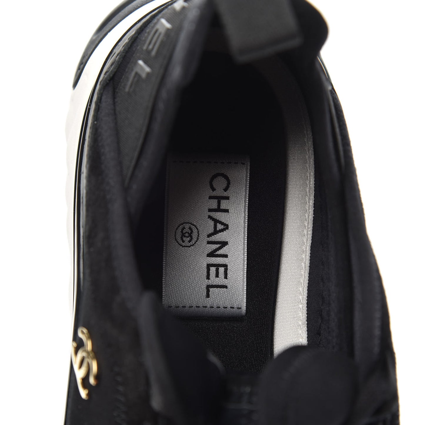 Velvet Calfskin Mixed Fibers CC Sneakers 39.5 Black