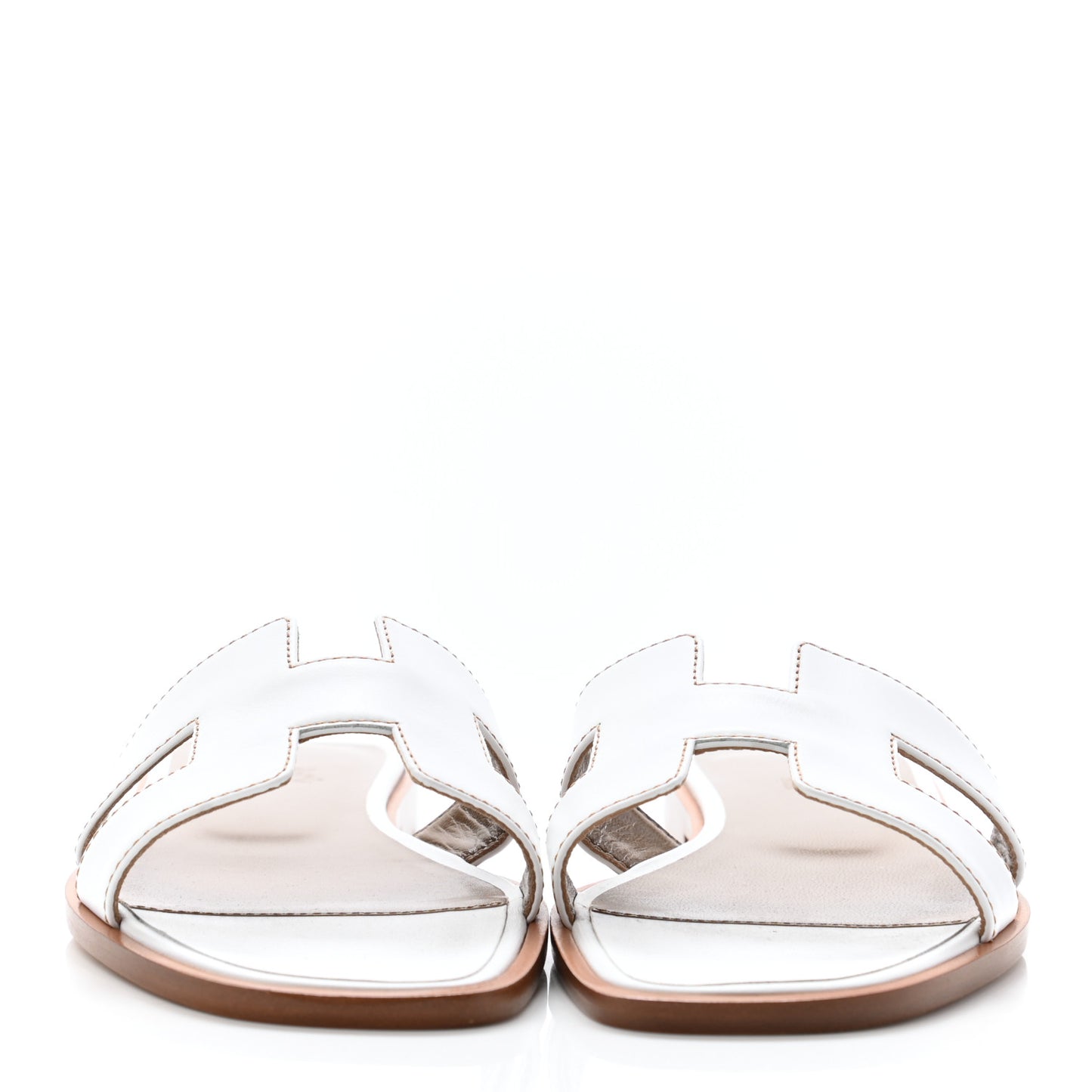 Box Calfskin Oran Sandals 36 White