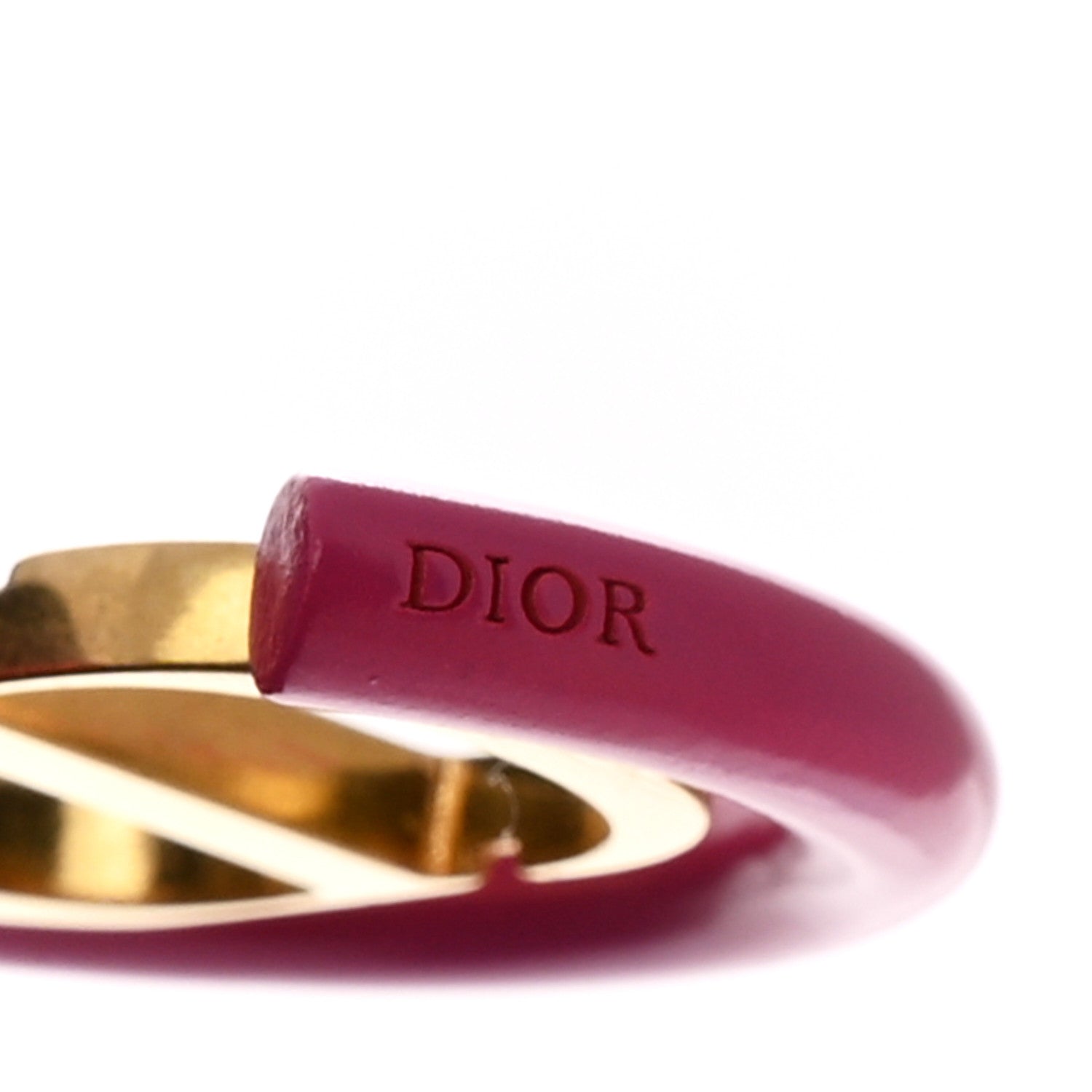 Christian Dior Metal 30 Montaigne Hoop Earrings Aged Gold Pink 4 of 5