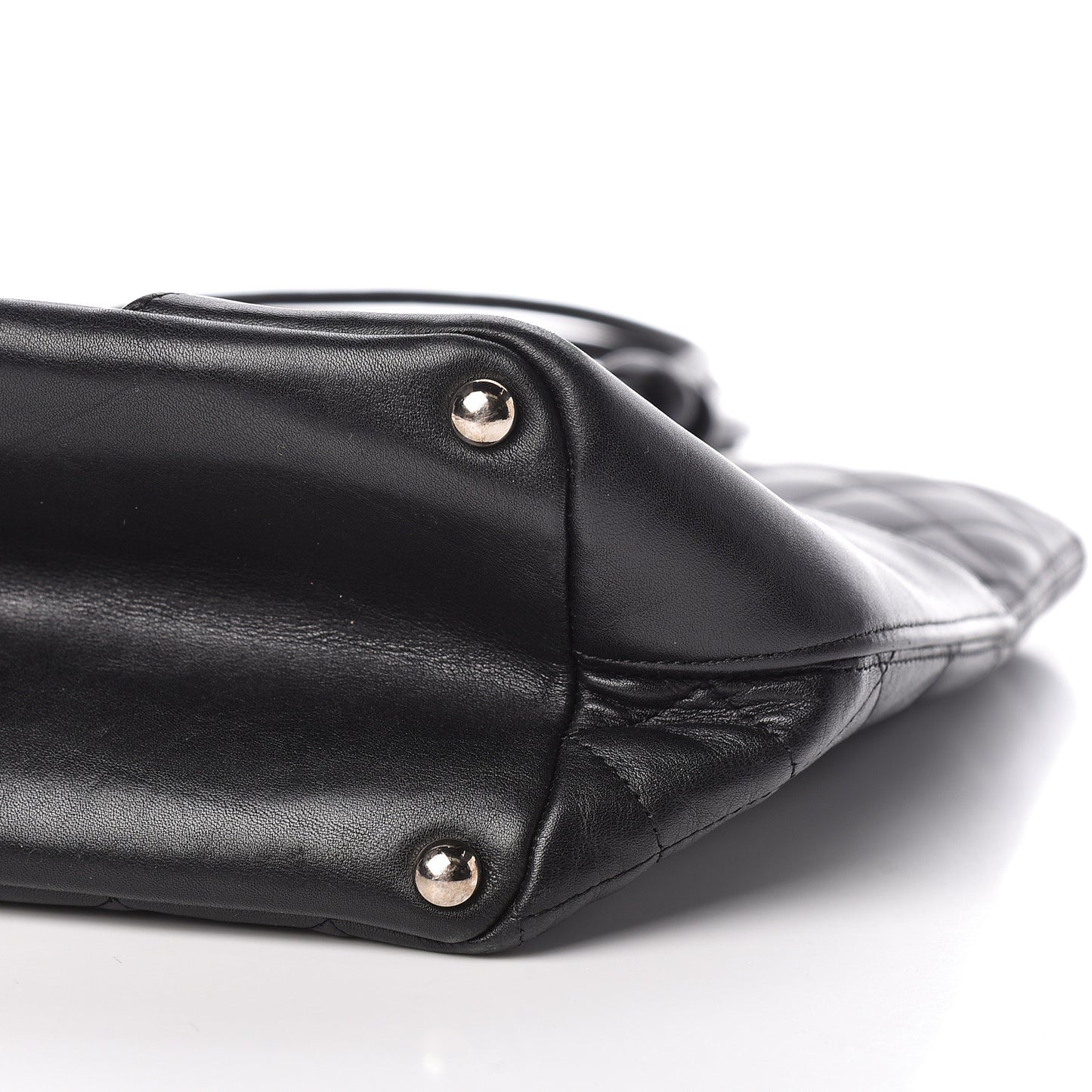 Calfskin Quilted Medium Cambon Tote Black