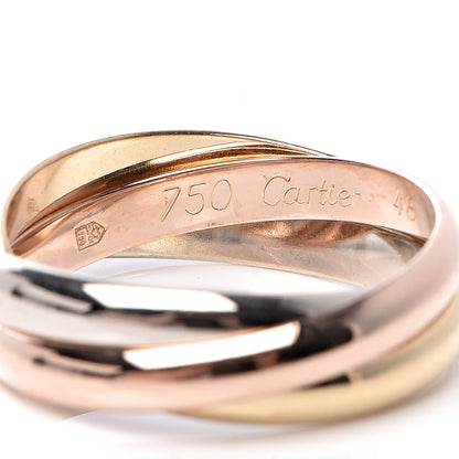 Cartier 18K Pink Yellow White Gold Small Trinity Ring 48 4.5 5 of 5