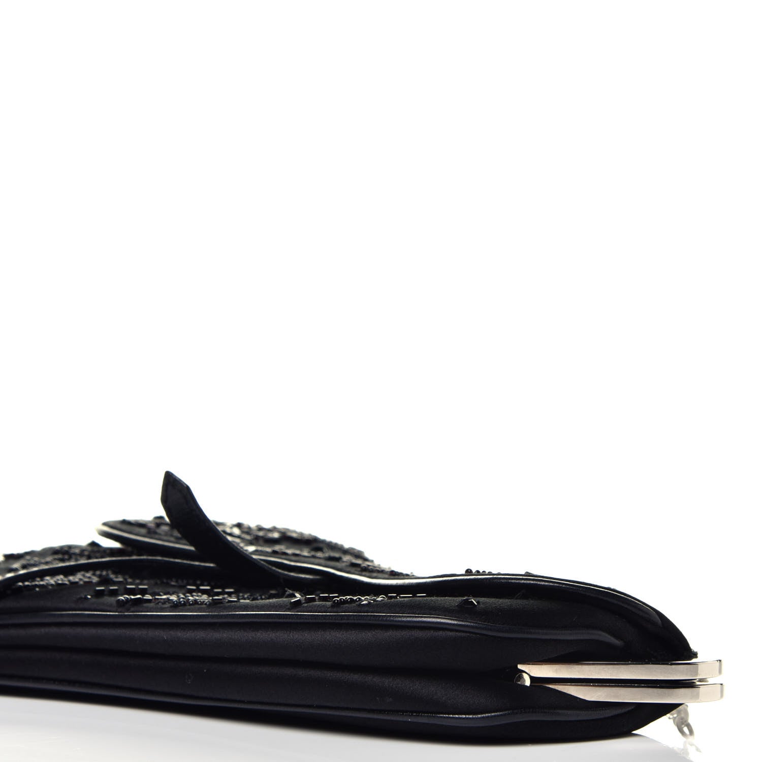 Christian Dior Satin Bead Embroidered Mini Frame Saddle Black 8 of 8