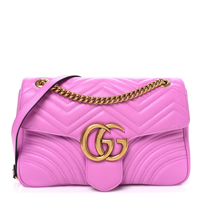 Gucci Calfskin Matelasse Medium GG Marmont Shoulder Bag Candy Mousse 1 of 11