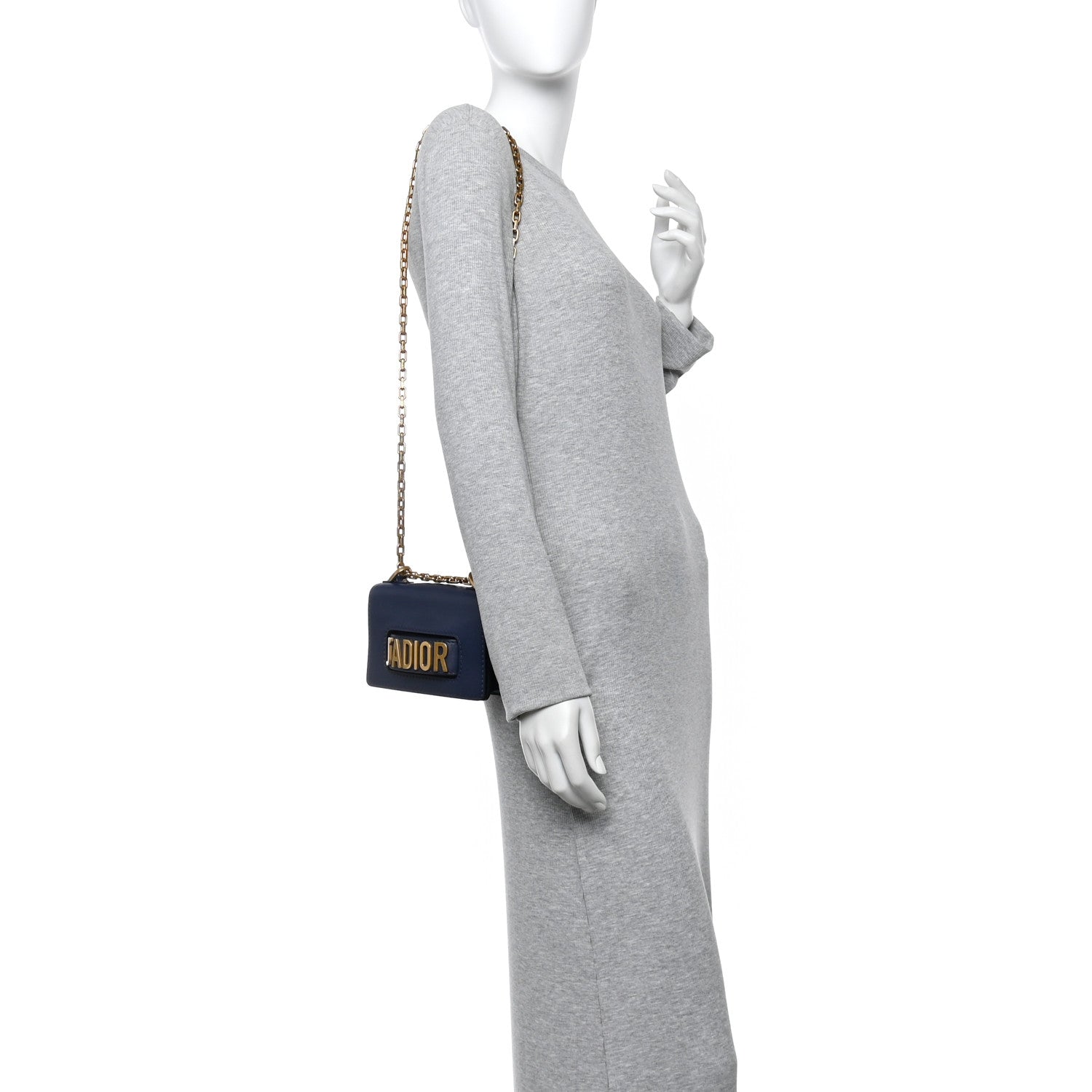 Christian Dior Calfskin Mini J'Adior Chain Flap Bag Navy Blue 2 of 10