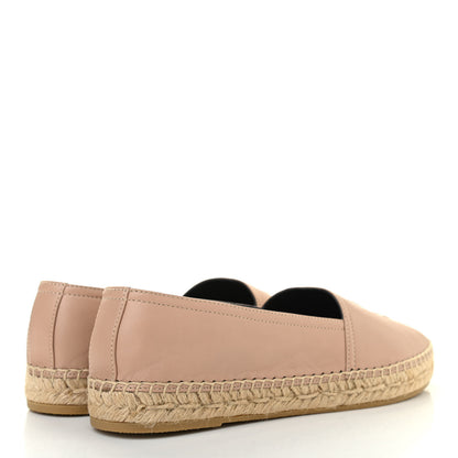Saint Laurent Lambskin Monogram Espadrilles 38.5 Nude 4 of 8
