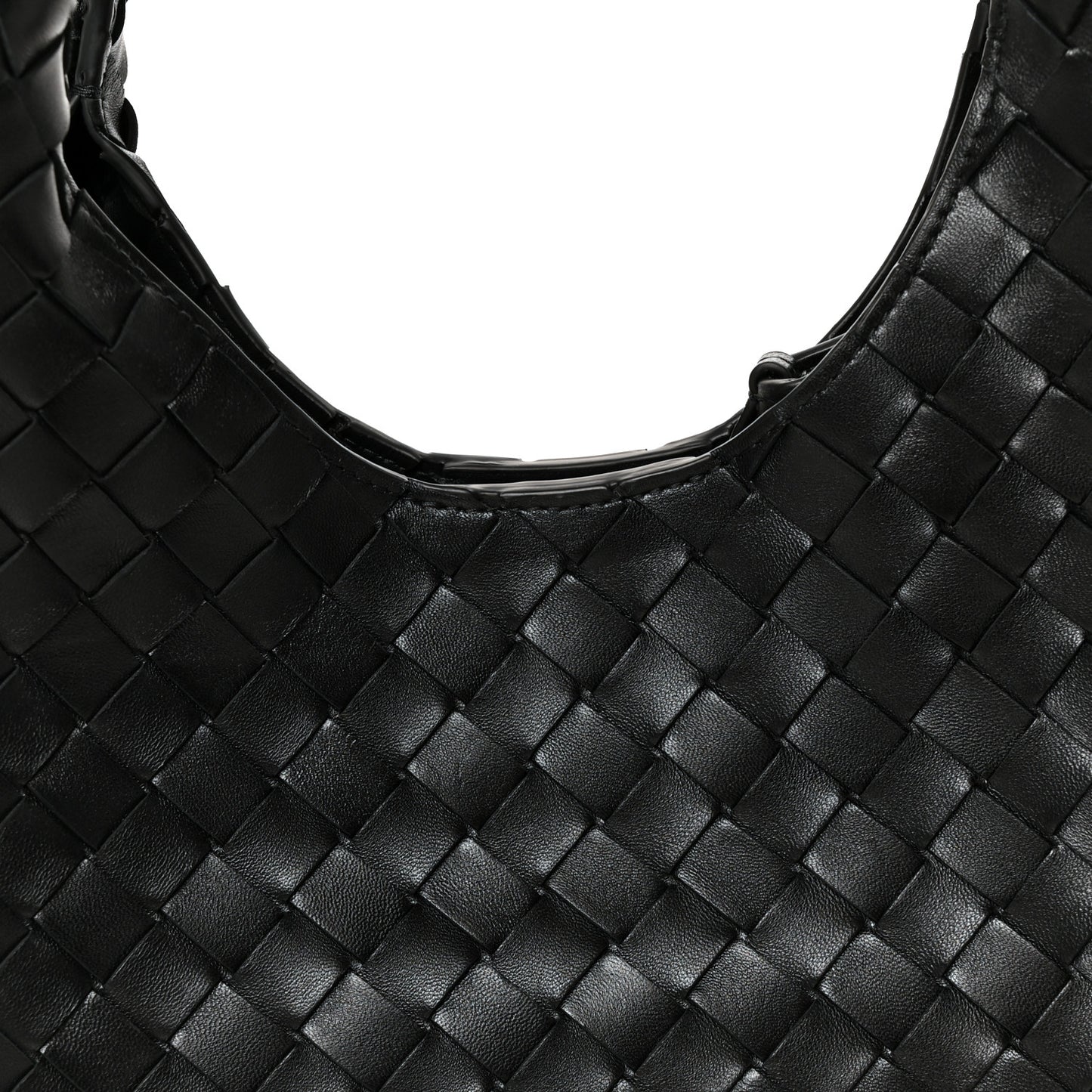 Nappa Intrecciato Small Campana Shoulder Bag Black