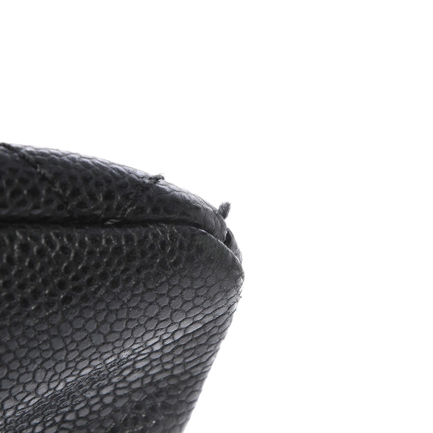 Glazed Caviar Quilted Mademoiselle Bowling Bag Black