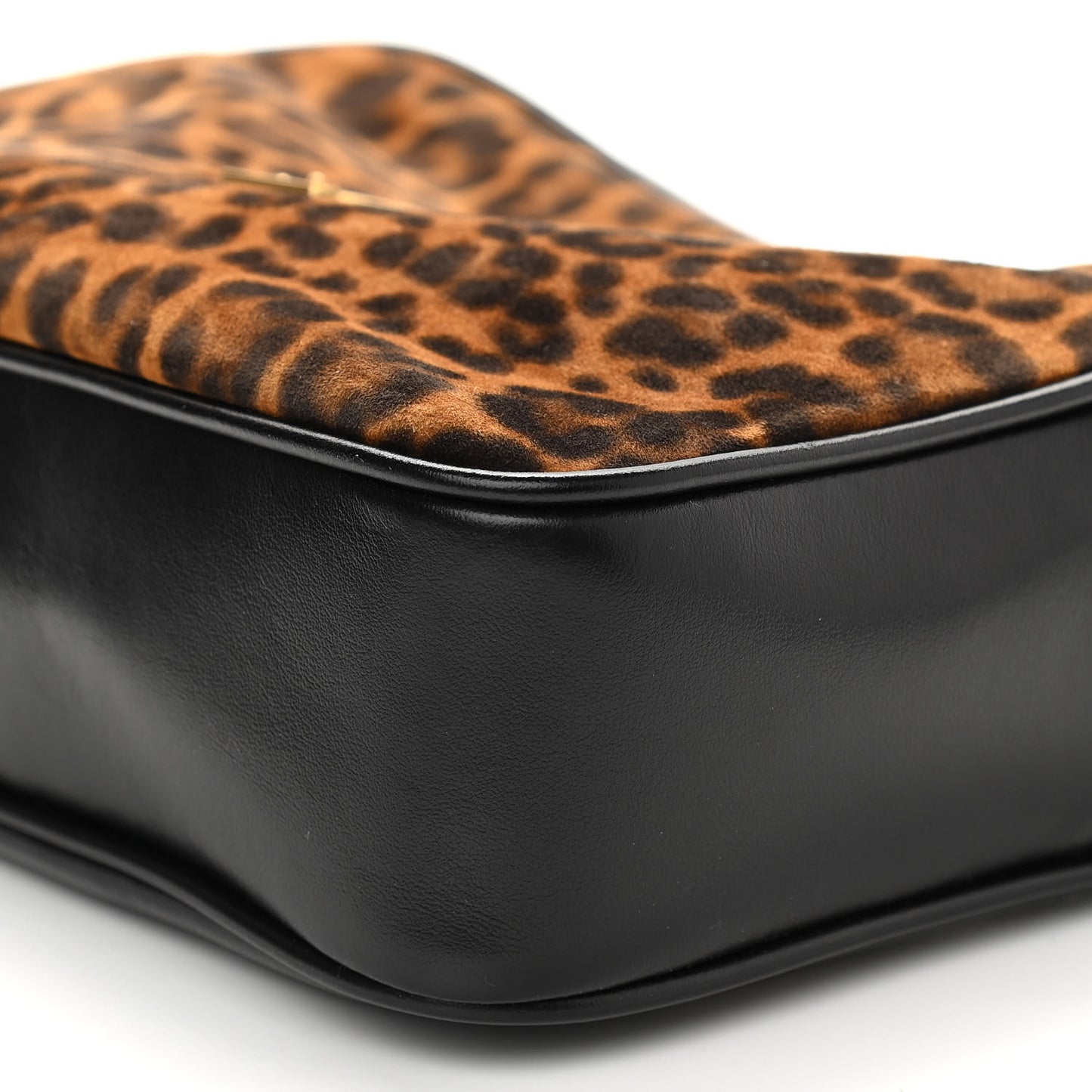 Calfskin Leopard Print Monogram Lou Camera Bag Black